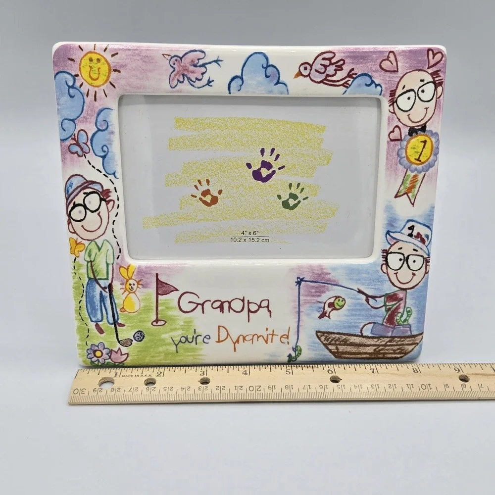 Grandpa You're Dynamite Ceramic Picture Frame 4x6‎
